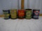 (5) empty one quart oil cans