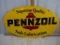 Metal oval sign: Pennzoil Safe Lubrication - YOU ARRANGE SHIPPING OR PICKUP