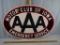 Double sided AAA Motor Club of Iowa Emergency Service enamel sign, - YOU ARRANGE SHIPPING OR PICKUP