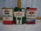 (3) Outboard Motor Oil quart cans - partial or empty