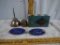 (5) Ford items: oil can, radiator cap, (2) plastic emblems, All-Purpose traveling light