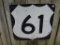 US Highway 61 metal sign, 24