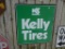 Metal Kelly Tires sign, little bit of rust on letters -  YOU ARRANGE SHIPPING OR PICKUP