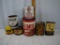 (7) empty metal lubricant & oil tins
