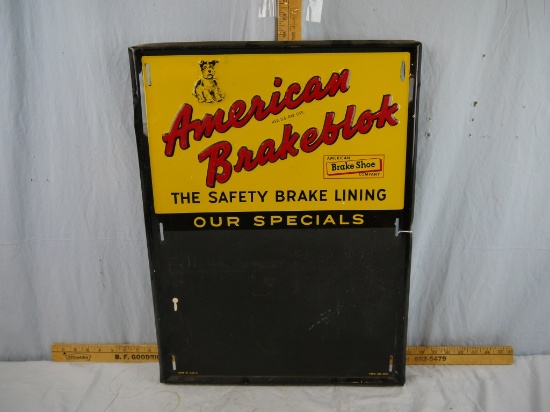 American Brakeblok metal sign with chalkboard lower half
