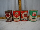 (4) empty Phillips 66 quart oil cans