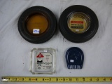 (4) ashtrays: Mobiloil, Phillips 66, B.F. Goodrich, & Brunswick advertising