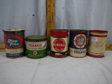 (5) empty one pound grease cans