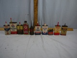 (10) Household oil tins/bottles, 2 oz. to 8 oz.