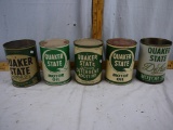 (5) empty Quaker State cans