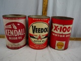 (3) empty five quart oil cans