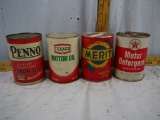 (4) full one quart oil cans