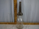 Peerless Oil Dispenser Co, glass one quart oil bottle