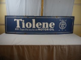 Enamel Tiolene Motor Oil sign, 70