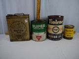 (4) empty oil cans