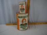 Marquette Motor Oil never opened cans, one quart & five quart