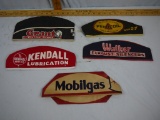 (5) caps: Mobilgas is paper, Kendall, Grant, Walker, & Pennzoil are cloth