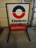 Delco double sided metal driveway sign  - YOU ARRANGE SHIPPING OR PICKUP