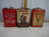 (3) one gallon empty lubricant tins