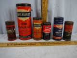 (6) metal  roof repair kit tins, some with contents