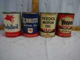 (4) empty quart oil cans