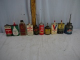 (10) miscellaneous oil tins - household -partial  & empty