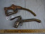 (2) gas pump nozzles: Morrison Bros. Dubuque Iowa & Buckeye FIG