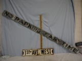 (2) metal signs:  1st Ave West, No Parking - YOU ARRANGE SHIPPING OR PICKUP