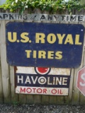 (2) metal signs, both with rust or rough - YOU ARRANGE SHIPPING OR PICKUP