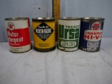 (4) full one quart oil cans