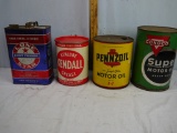 (4) empty lubricant tins