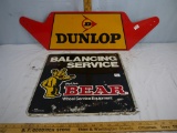(2) metal signs: Dunlop 30-3/8