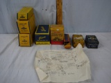 (8) auto lamps in original boxes or tins