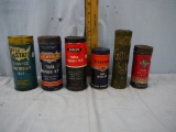 (6) empty or partial tube repair kits in tins