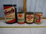 (4) empty oil cans
