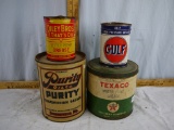 (4) empty grease cans