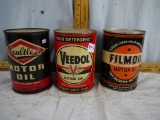 (3) quart motor oil cans, full