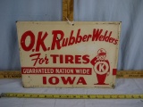 O.K. Rubber Welders metal sign, 14