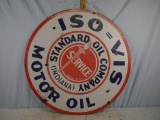 Enamel Standard Oil ISO-VIS motor oil double-sided sign, 30