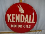 Metal Kendall Motors Oils double-sided sign, 23-7/8