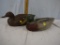 Pair Herter's Inc, Waseca, Minn. USA hard plastic Mallard decoys, hen with small hole right side