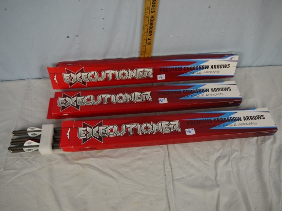 (3) packages of Executioner 18" crossbow arrows - 6 bolts per box - AOM