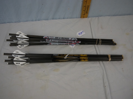 (12) crossbow bolts, 18" - (6) Black Eagle Dragon Claw and (6) 396 Swift Pro - probably new