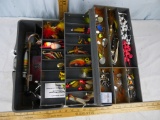 Fenwick Black Hawk 1063 tackle box full of fishing equipment,