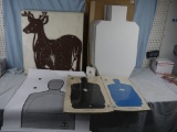 Targets: 2 packages of 100 paper silhouette targets; 9 other paper; & 24 cardboard; hard foam deer