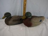 (2) mallard drake paper mache‚ decoys, highly detailed feathering,