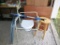 Card table, blue folding table, metal folding table, shower potty,