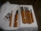 (9) wood handle lathe tools & plastic handle chisels