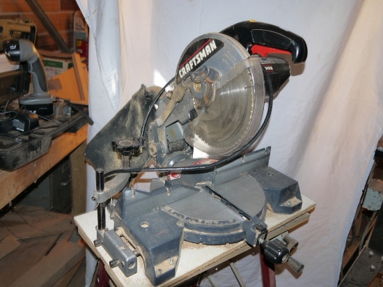 Craftsman chop saw on stand, 10" blade, 120 volt, 320 RPM