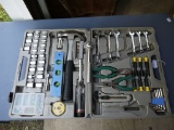 Nearly full set of household tools in case